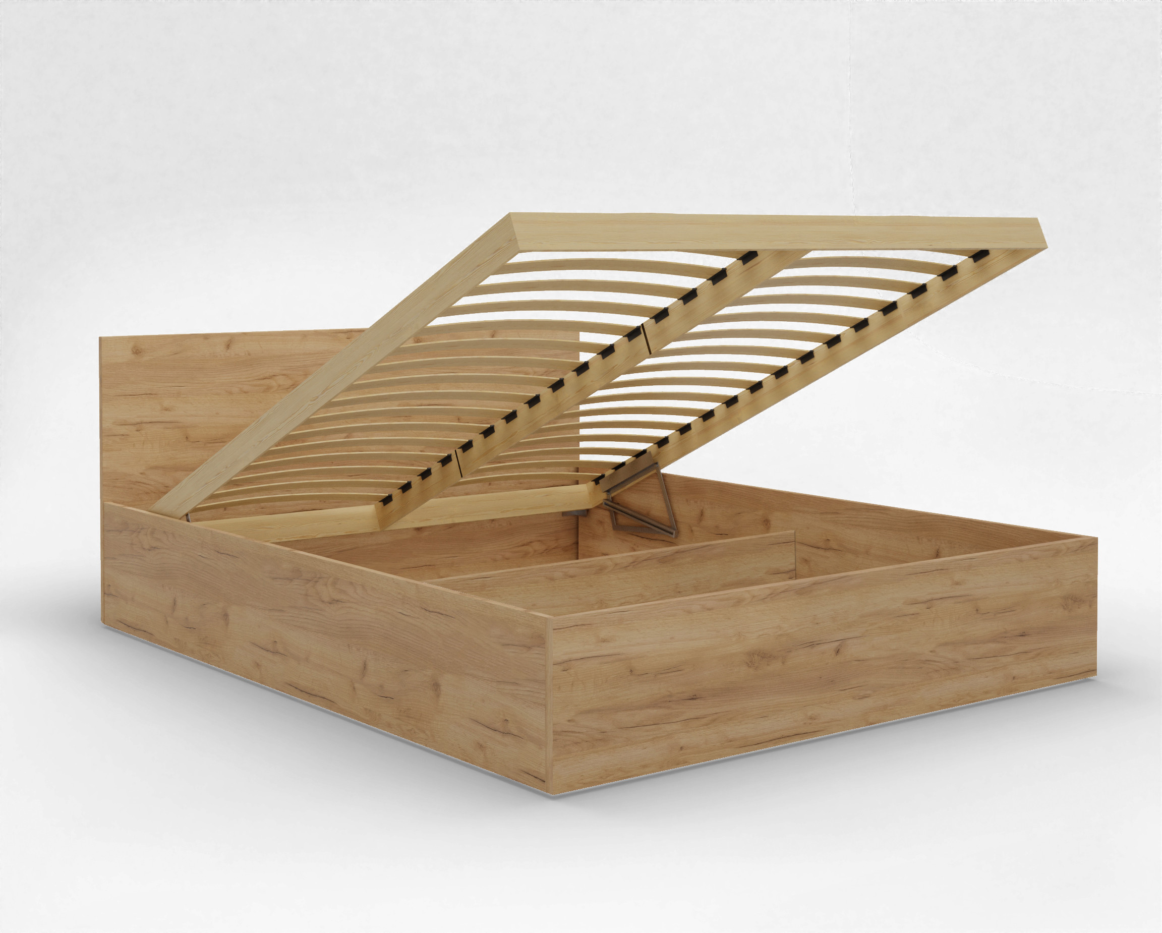 Łóżko klasyczne 120x200 dąb craft z pojemnikiem