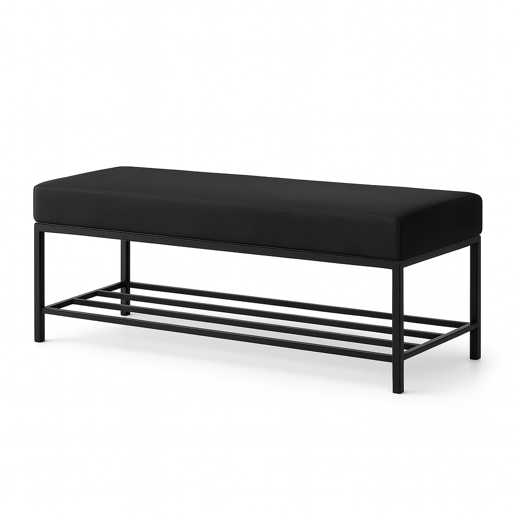 Loftowa ławka tapicerowana czarna
