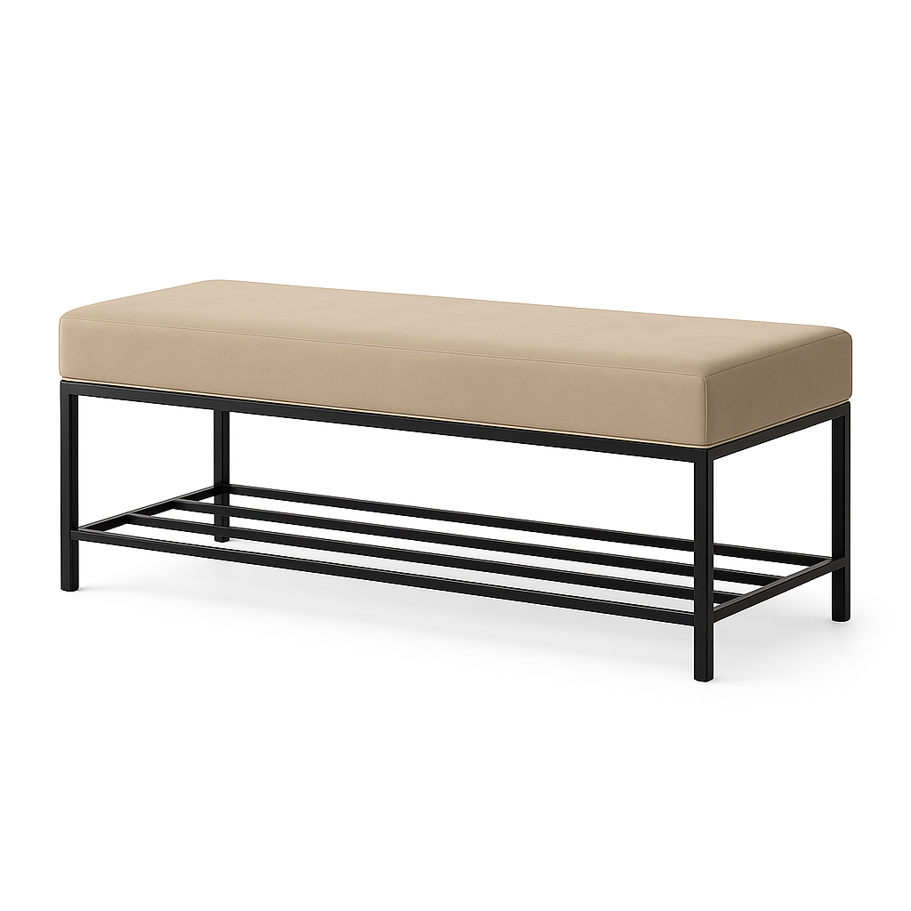 Loftowa ławka z półka bezowa