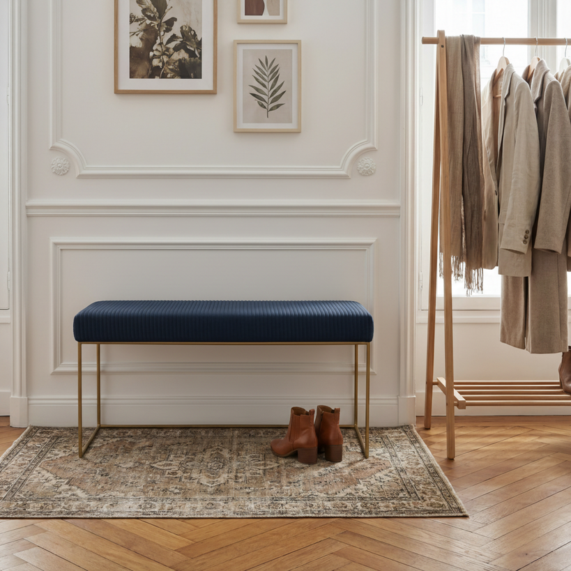 Pufa tapicerowana złota