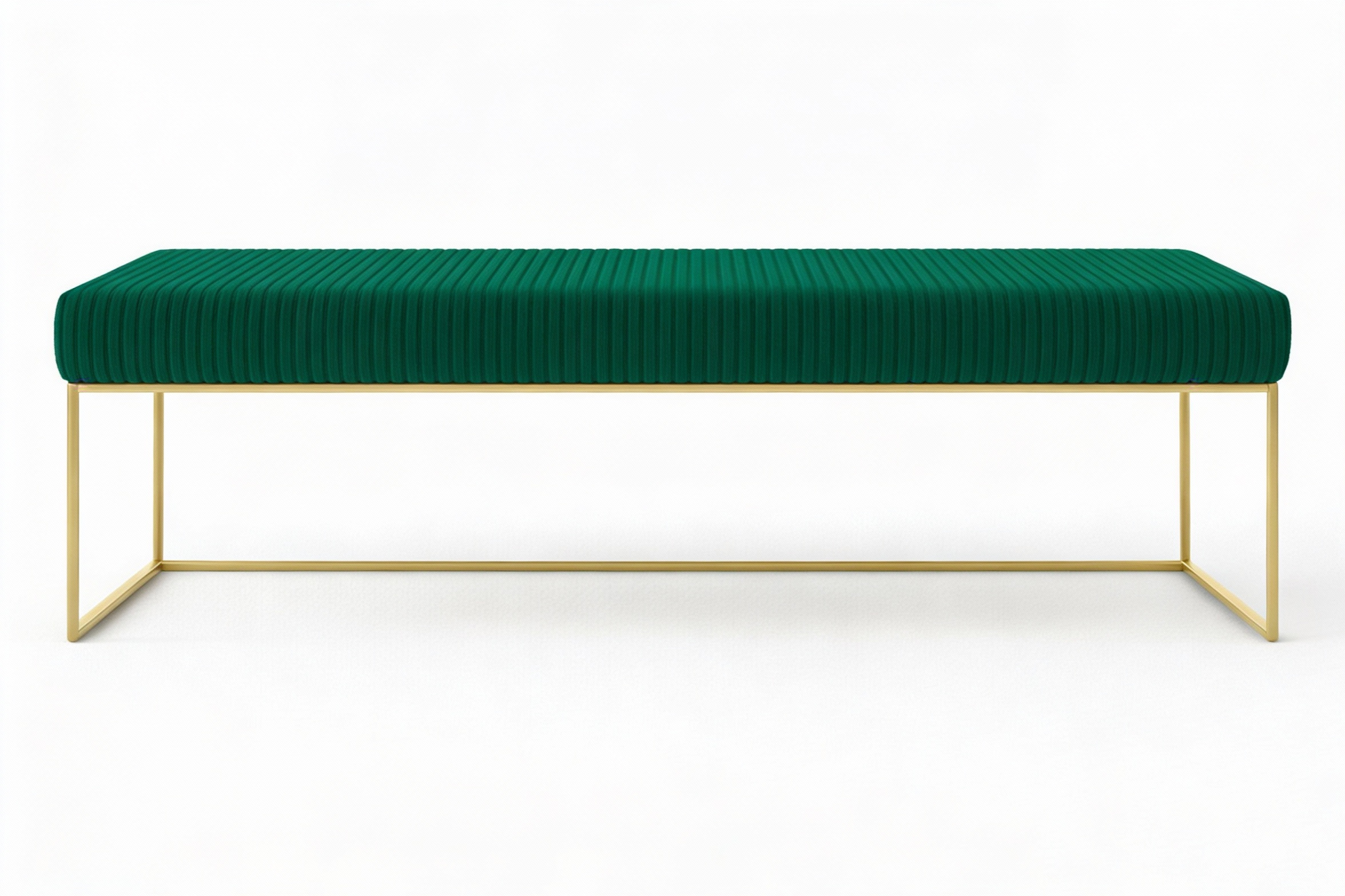 Pufa ławka tapicerowana złota zielona