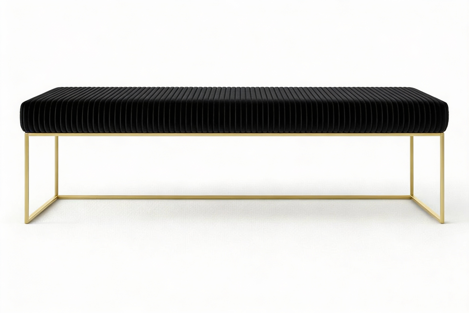 Pufa ławka tapicerowana jasny czarna